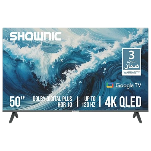 Shownic Smart Television TS-50AUHGQ - 50 Inch Size - 4K QLED Display - Smooth Motion Tech - Gaming Optimized - Dolby Digital Plus - Black