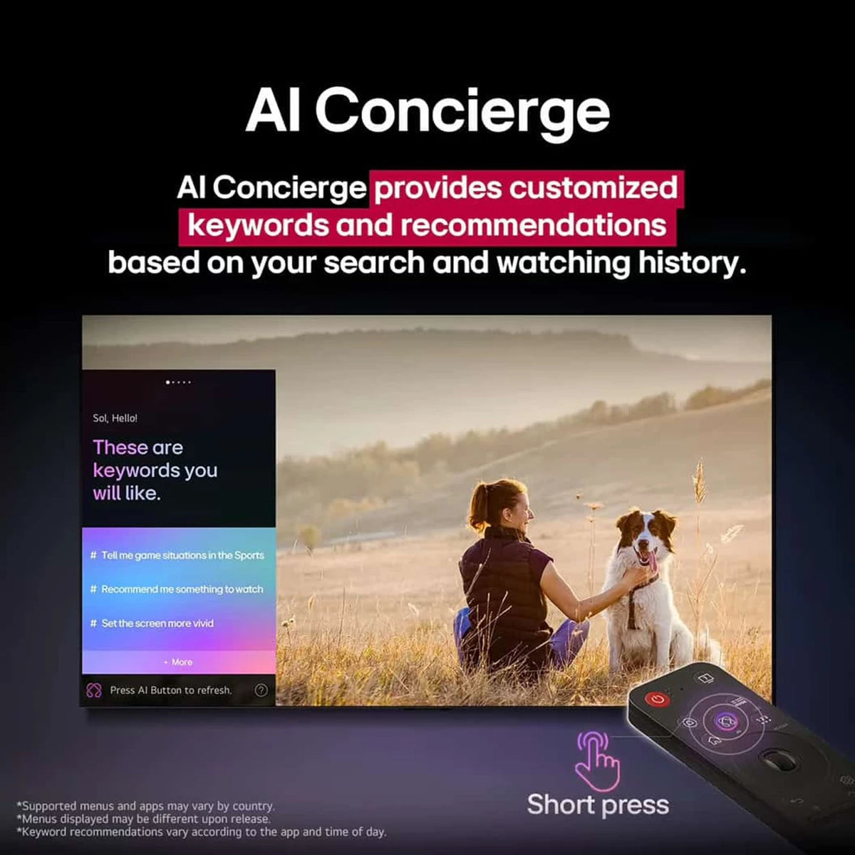 LG UHD AI 4K Smart Television UA85006LA - 4K UHD Display -Cinematic -Gaming Optimization - AI Magic Remote - webOS - α7 AI Processor Gen8 -  Black