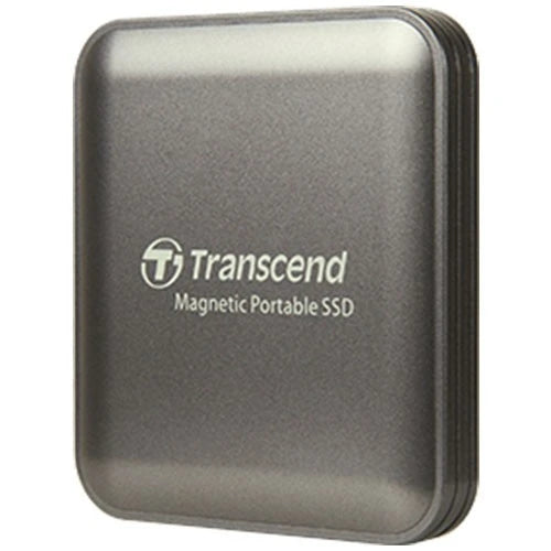 Transcend ESD420C Portable SSD with MagSafe - USB 20Gbps USB 3.2 Gen 2x2 - Up to 2,000 MB/s - Iron Gray