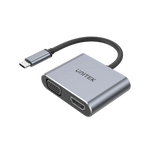 Unitek USB-C to 4K HDMI & Full HD VGA Adapter V1126A - Dual Display Support - High Resolution - Wide Compatibility - Practical and Portable Design - Space Gray