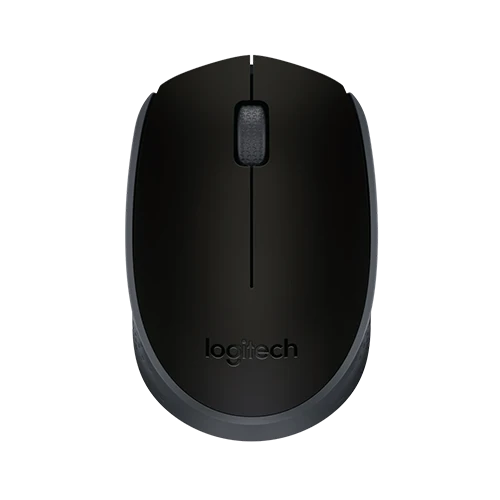 Logitech M171 Wireless Mouse - 2.4 GHz USB Receiver - Optical Tracking - Ambidextrous Design - 1000 DPI - Gray / Black