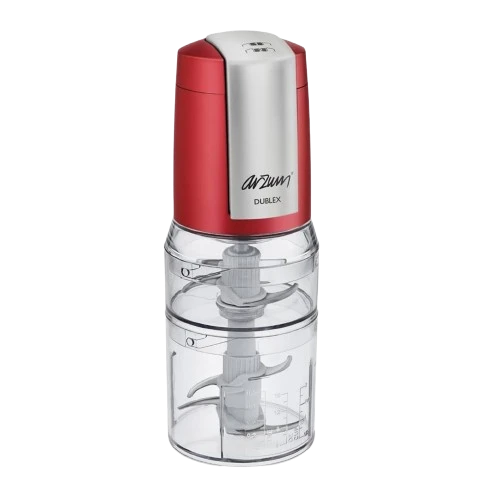 Arzum Dulex Chopper AR189R - 500W - Double Bowls - Stainless Steel Blades - Red