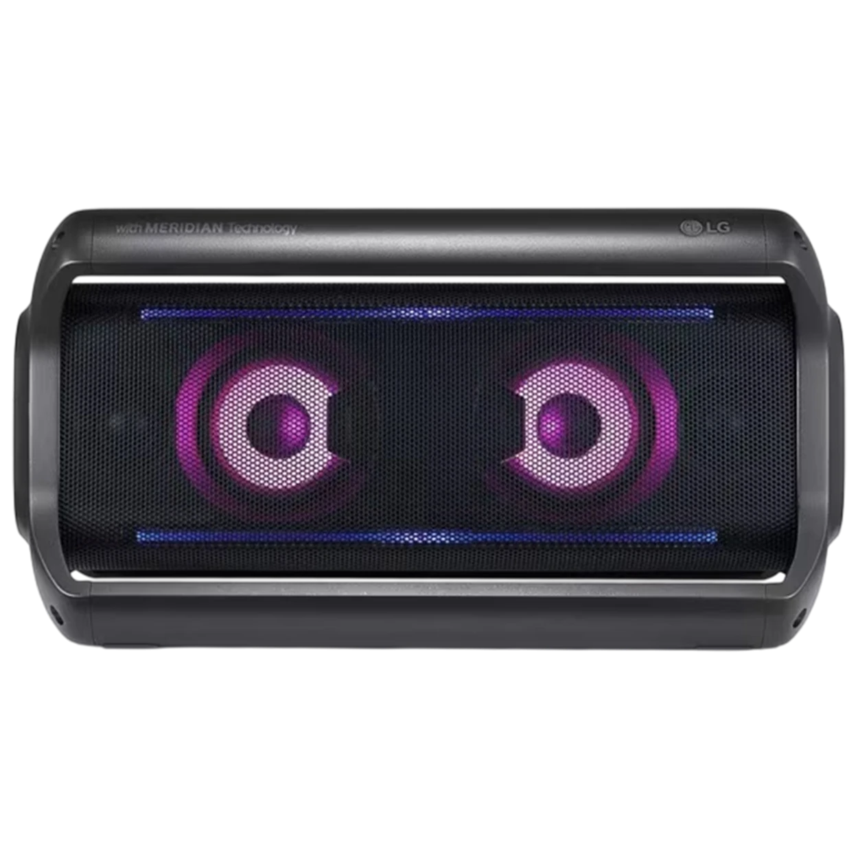 LG Xboom Go Portable Bluetooth Speaker PK7 - High-Definition Audio with Meridian Technology - Dual Action Bass & Tweeters - Up to 22 Hours Playback - IPX5 Water & Weather Resistant - Grab & Go X-Grip Handle - Beat Lighting Effects - Black
