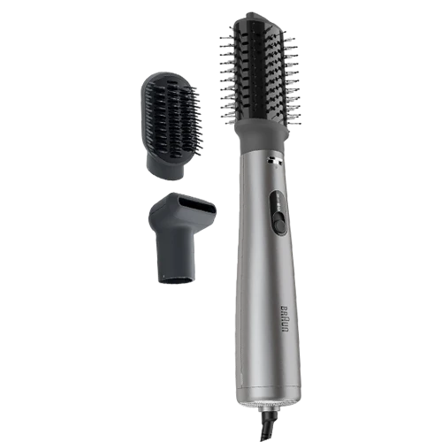Braun Advanced Care Air Styler - 1000W Power - Ionic Technology - Volumiser and Smoothing Attachments - Cool Shot Function - Lightweight Ergonomic Design - Ionic Grey