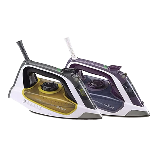 Arzum Steam Iron AR691 - 2600W Power - 0.425 L Water Tank - 190g/min Steam Shot - Ceramic Soleplate - 3-Stage Auto Shut-Off - Yellow/White