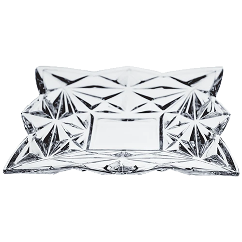 Bohemia Crystal Model Pyramid Small Plate 170 S/6 with Gold Lead Crystal - Transparent