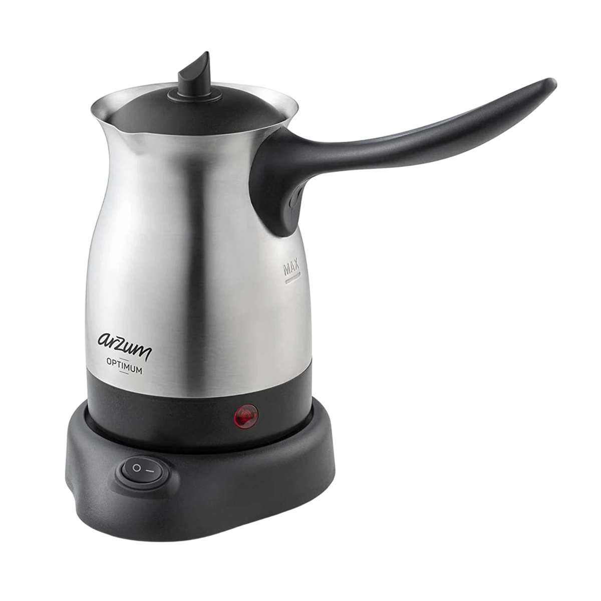 Arzum Optimum Turkish Cofee Maker AR3088 -  0.6 L Capacity -Boil-Dry & Overheat Protection - Secure Lid - Cordless Base - Inox