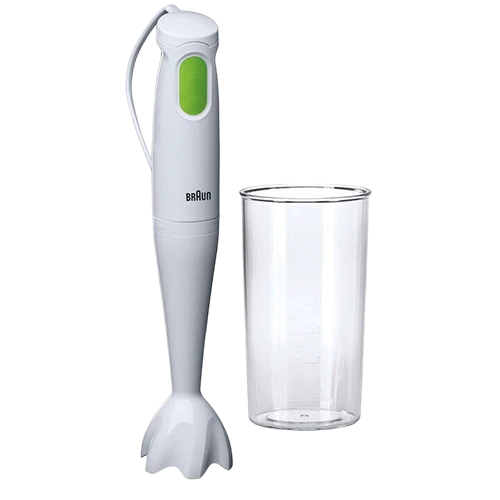 Braun Multiquick 1 Hand Blender MQ100 Soup 450W -  0.6 L BPA-Free Beaker - Splash Control Technology - White