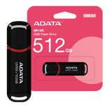 Adata UV150 USB Flash Drive - USB 3.2 Gen1 - Up to 100 MB/s - Black