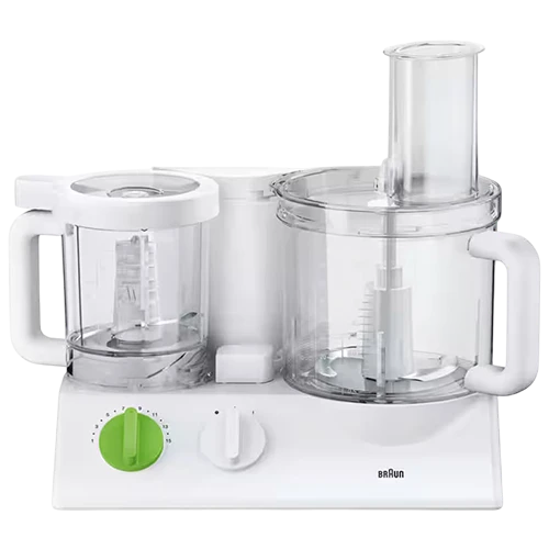 Braun TributeCollection Compact Food Processor FX 3030 - 600W - Dual Bowl System (2L & 0.75L) - 15 Speeds - White / Green