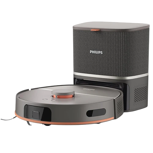 Philips HomeRun 5000 Series Robotic Vacuum Cleaner XU5100/11 - 10,000 Pa - Dual Rotary Mops - LDS Laser Navigation - Auto-Empty Station - Cashmere Grey