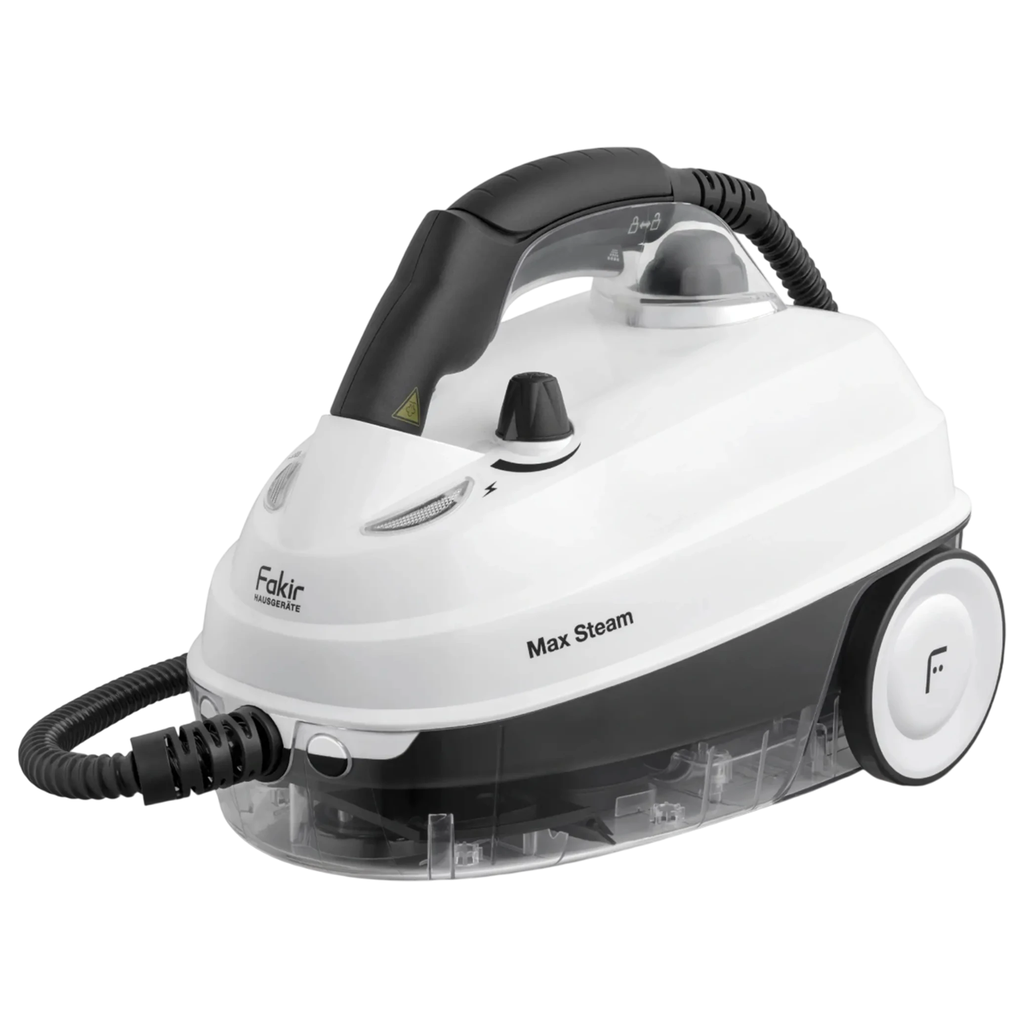 Fakir Max Steam Cleaner - 1500 W Power - 5 Bar Steam Pressure - 1.6 L Tank Capacity - 50 Min Run Time - Integrated Accessory Storage - White