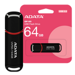 Adata UV150 USB Flash Drive - USB 3.2 Gen1 - Up to 100 MB/s - Black