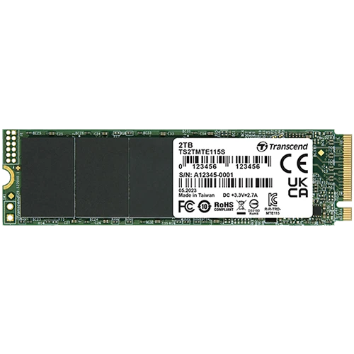 Transcend PCIe SSD 115S Model TS1TMTE112S Size M.2 2280 - NVMe PCIe Gen3 x4 - Up to 3,200 MB/s - Black