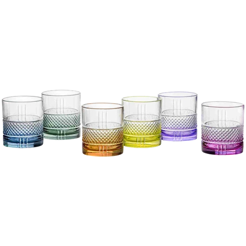 RCR Glass Model Brillante Set 6 Pieces Tumblers 340 ml - Dof - Multicolor
