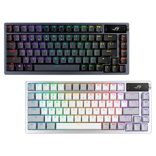Asus ROG Azoth M701 Custom Gaming Keyboard with Arabic Layout - 75% - ROG NX Mechanical - Tri-mode Wireless - OLED Display