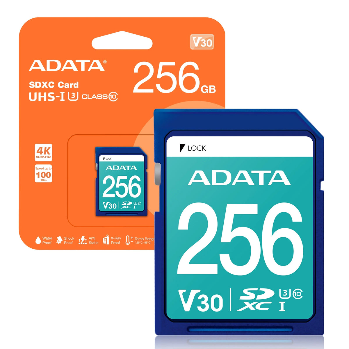 ADATA Premier Pro SDXC UHS-I Class 10 U3 V3 - High Transfer Speeds - Versatile Compatibility - Durable Construction