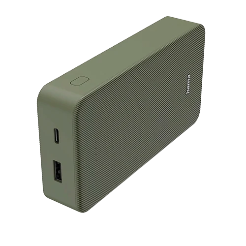 Hama Colour 20 Power Pack 201716 - 20000 mAh Capacity - 2 Outputs USB-C, USB-A - Green