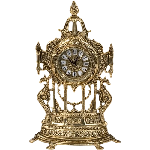 Virtus Antique Table Clock Front Dragon 5234 - Gold