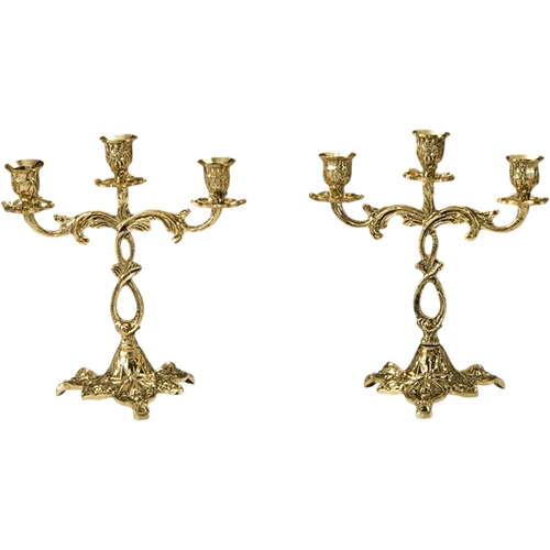 Virtus Antique Pair of Candelabras Ribbon 4204 - Gold