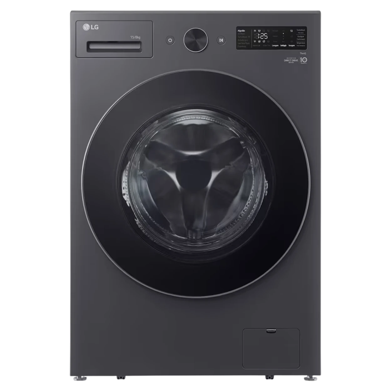 LG Front Load Washer and Dryer Combo WDN1508GRP - 15/8 Kg Capacity - AI DD Technology - LG Steam Technology - TurboWash 360 - SmartThinQ Connectivity - Graphite
