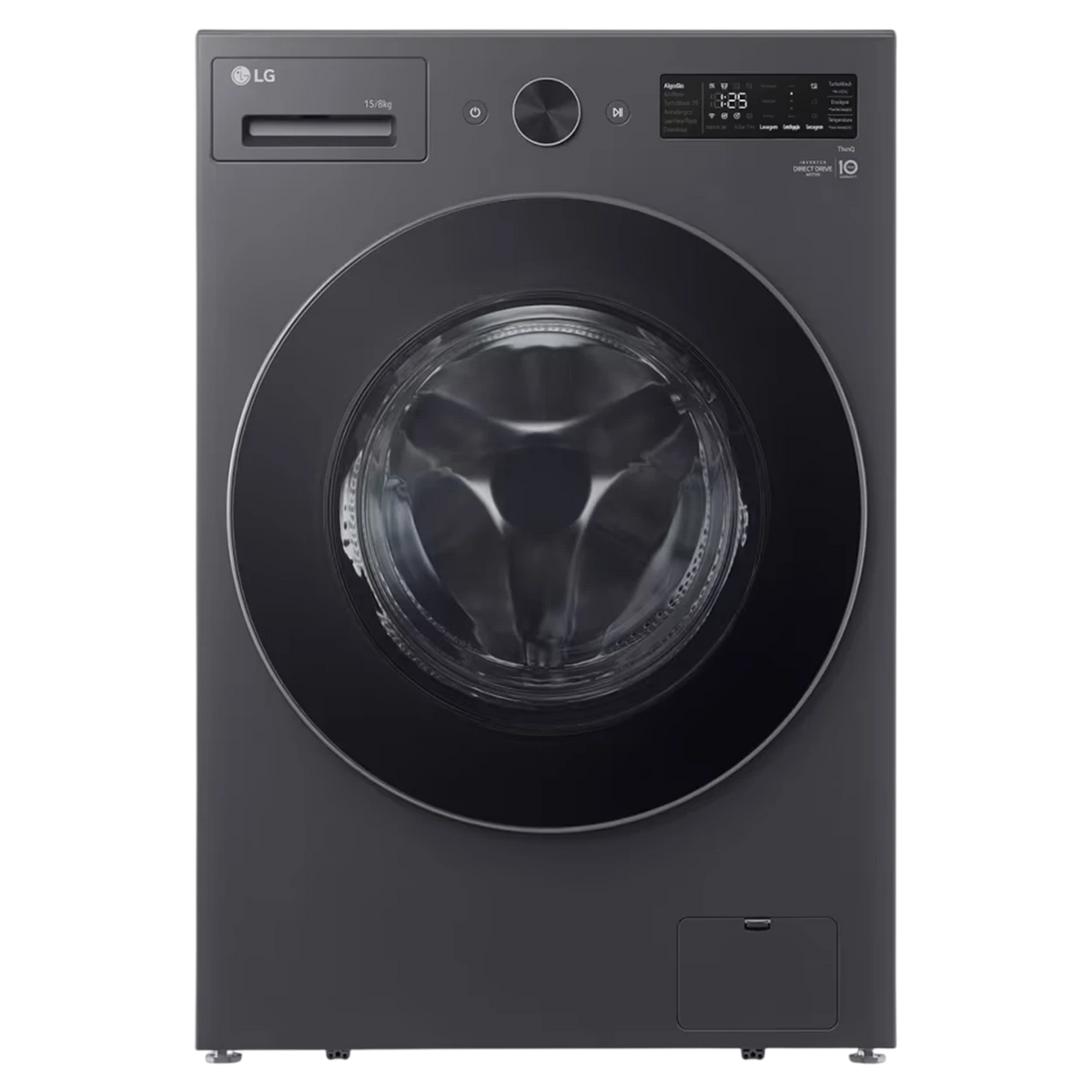 LG Front Load Washer and Dryer Combo WDN1508GRP - 15/8 Kg Capacity - AI DD Technology - LG Steam Technology - TurboWash 360 - SmartThinQ Connectivity - Graphite