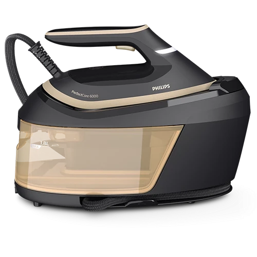 Philips 6000 Series PerfectCare Steam Generator PSG6064/86 - 2400W Power - 8 Bar Pressure - 600g Steam Boost - OptimalTEMP Technology - Black/Beige
