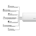 Shownic Wall Mounted Split Air Conditioner - Super Tropical Compressor - 4 in 1 Air Purification Filter - Turbo Modes - Sleep and Quiet Modes - 4 Way Automatic Air Distribution - White