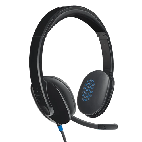Logitech H540 USB Computer Headset - On-Ear Controls - Laser-Tuned Drivers and Built-in EQ - High-Definition Digital Stereo Sound - Rotating Noise-Cancelling Mic - Black