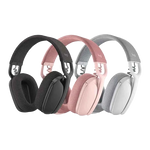 Logitech Zone Vibe 100 Wireless Over Ear Headphones - Bluetooth 5.2 - 20 Hour Battery Life - Immersive 40mm Drivers - Noise-Canceling Flip-to-Mute Mic