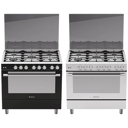 Orado Standard Gas Cooker OR-SC988SS2W-91G - Size 90 cm - 5 Defendi Burners - Double Convection Fan - Flame Failure Safety - Silver