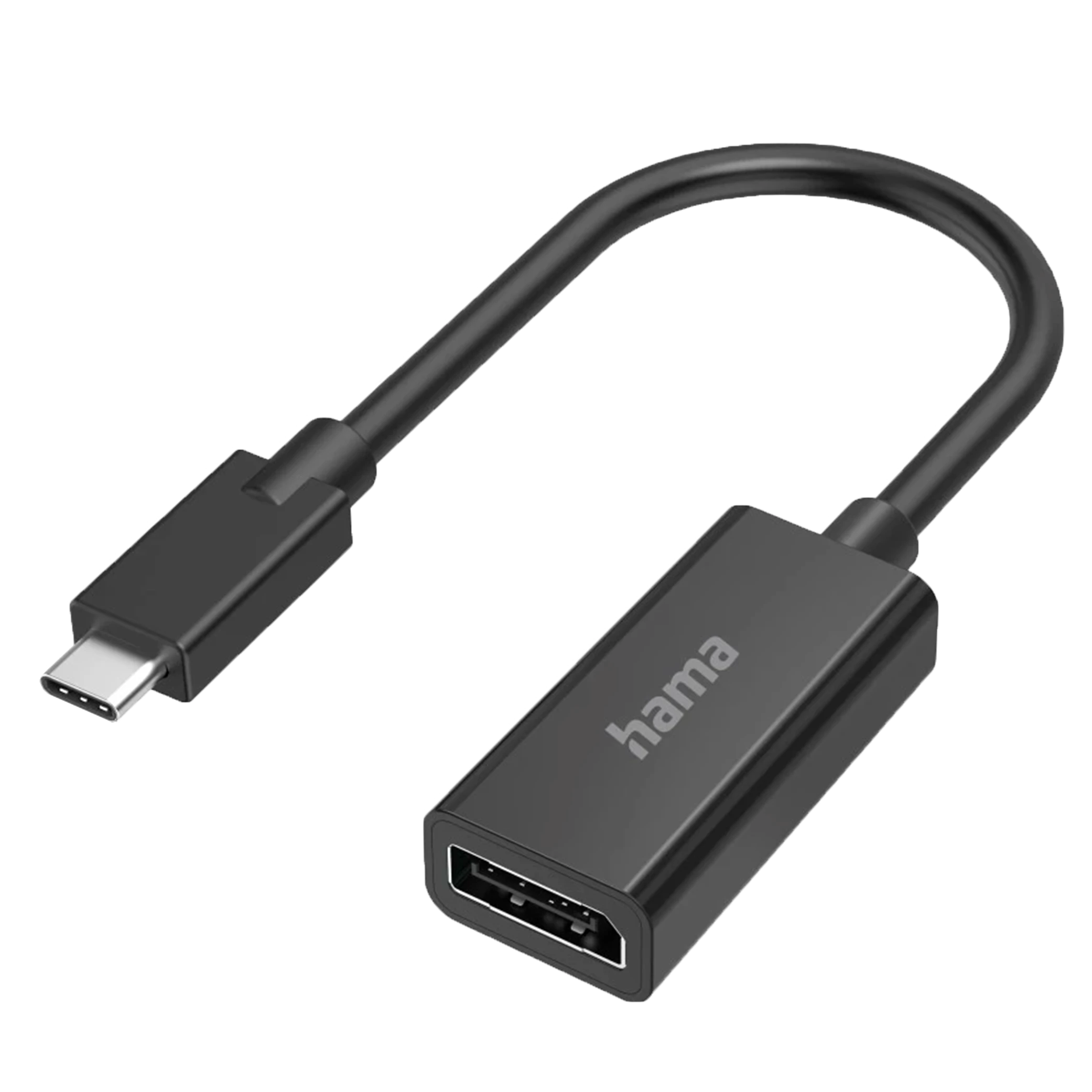 Hama Video Adapter 200314 USB-C Plug - Display Port Socket Ultra-HD 4K - Gold-Plated Connectors - Black