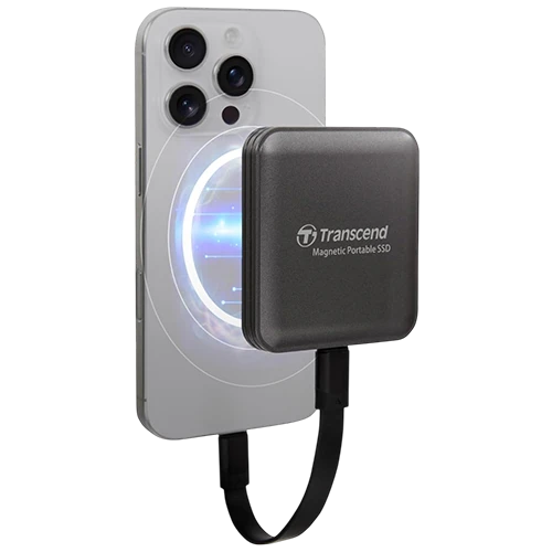 Transcend ESD420C Portable SSD with MagSafe - USB 20Gbps USB 3.2 Gen 2x2 - Up to 2,000 MB/s - Iron Gray