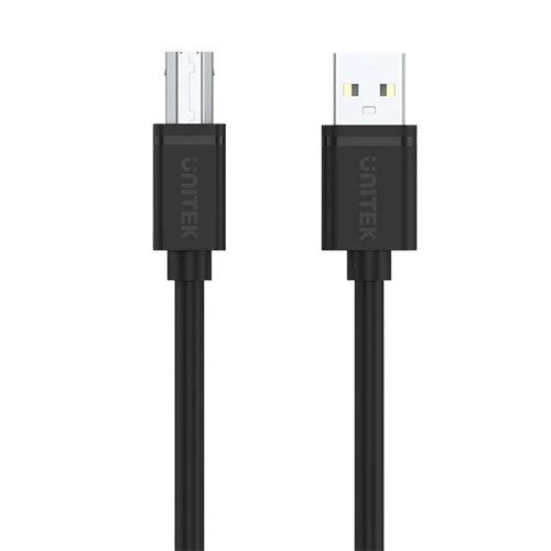 Unitek USB 2.0 to USB-B Cable - High-Speed Data Transfer - Versatile Compatibility - Black