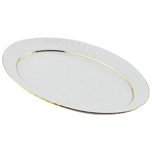 Gural Model SF330KY23 Porcelain Sedef 33 cm Oval Plate - White
