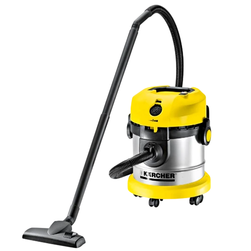 Karcher VC 1.800 Drum Vacuum Cleaner - 1800W - 74 L/s Airflow - 20L Metal Container - Reusable Textile Filter - Blower Function - Yellow