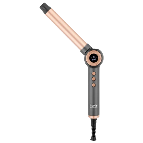 Fakir Ion Fusion Curler - Argan Oil-Infused Ceramic Barrel - Ionic Care Technology - 120°C to 210°C Adjustable Temperature - LCD Digital Display - Anthracite