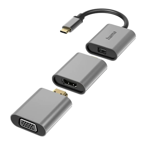 Hama 6 in 1 Adapter Connect2Go Video Adapter Set 200306 USB-C Mini-DisplayPort HDMI™ VGA - Grey