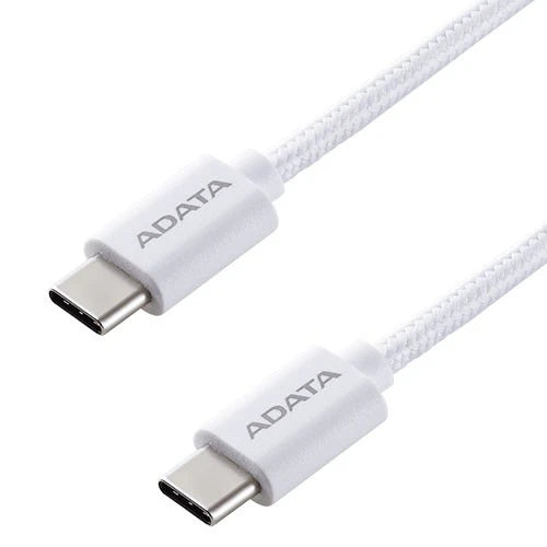 ADATA USB-C to USB-C Cable - 60W Power Delivery - 5Gbps Data Transfer - White