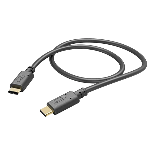 Hama Charging Cable 201591 - USB-C to USB-C - 1.5m Cable Length - Gold-Plated Connectors - USB 2.0 Data Transfer - Black