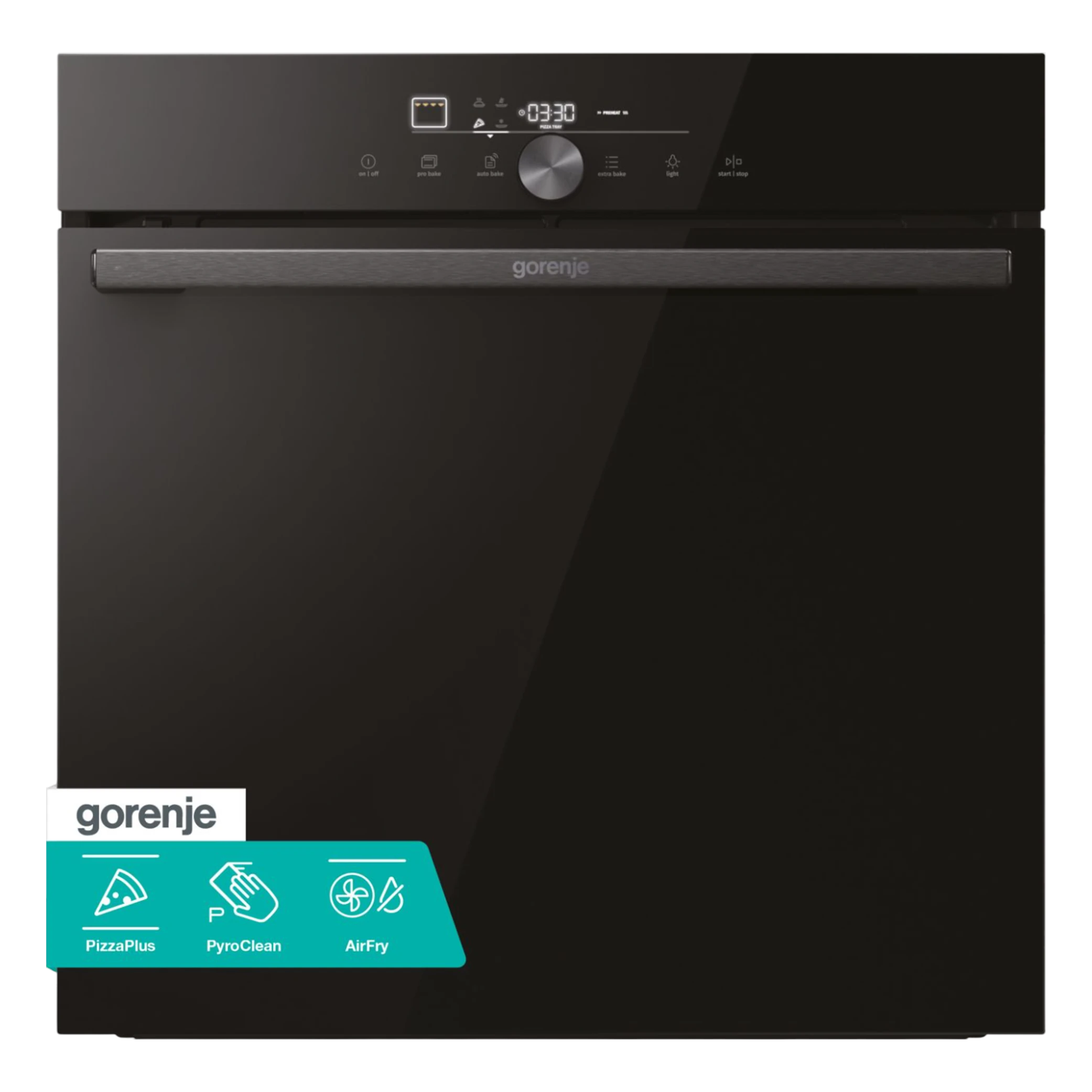 Gorenje Built-in Oven 60cm BO3PYEI01-6 GO66E PIZZA350C - 77L Effective Capacity - Mechanical Control - 11 Cooking Programs - Black