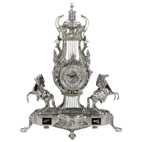 Virtus Antique Table Clock Imperio 5603 - Silver