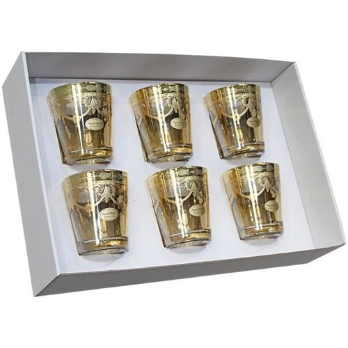 Art Décor Glass Model A2175 - Set 6 Pieces - Dof Castore - Design Amalfi Ambra - Gold