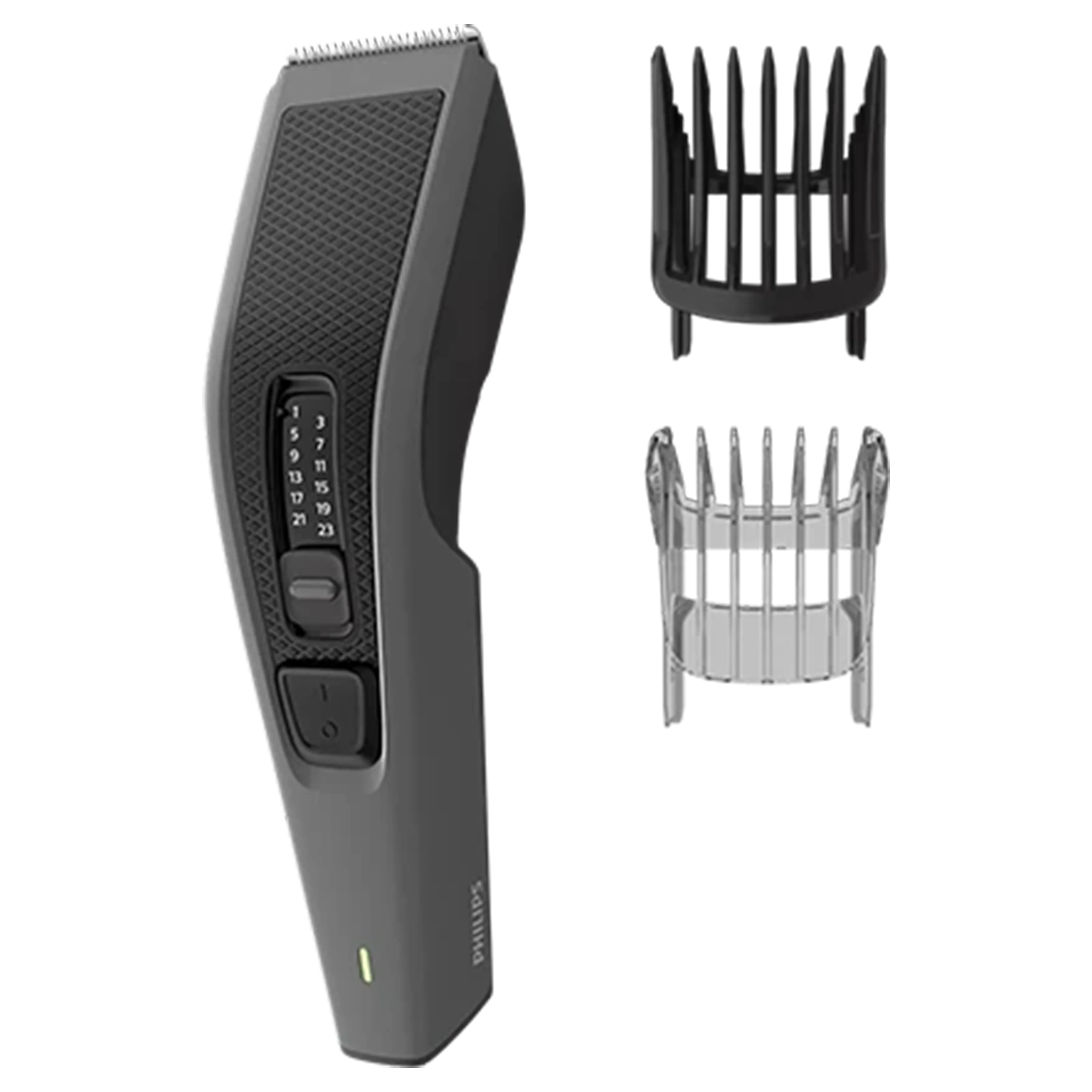 Philips Hairclipper Series 3000 HC3525/13 - Fast and Even Haircut with DualCut and Self-Sharpening Steel Blades - Black/Grey
