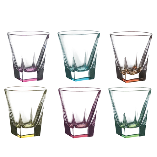 RCR Fusion Set 6 Pieces Liqueur Tumblers 5 - 60 ml Capacity - Colored
