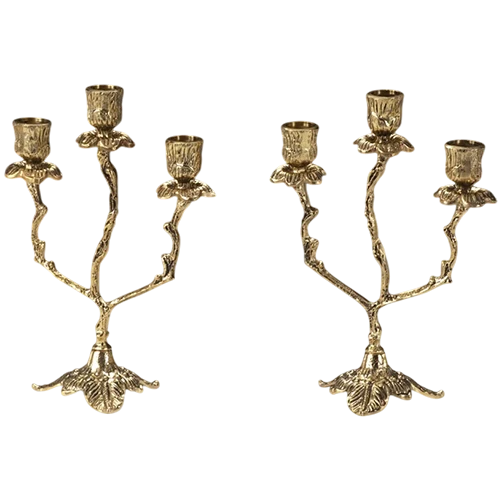 Virtus Antique Pair of Candelabras Z Small 4080 - Gold