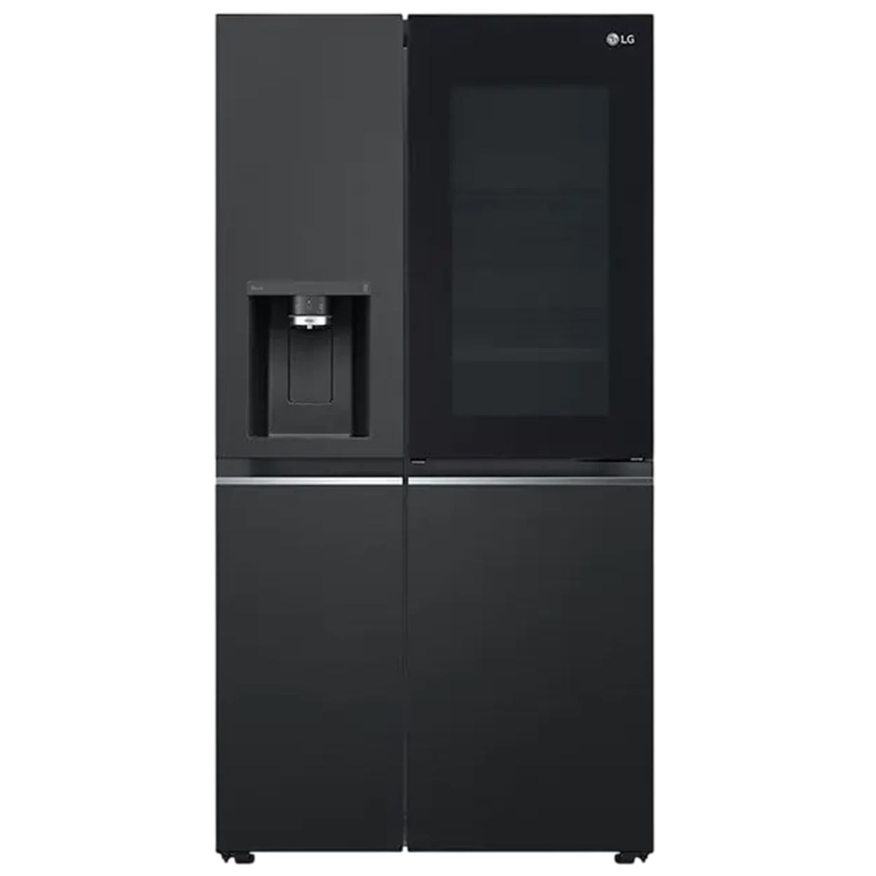 LG Side-by-Side Refrigerator GCX-287TVAN - 22 ft. Capacity - Inverter Linear Compressor - InstaView Door-in-Door - DoorCooling+ and LINEAR Cooling - UVnano Dispenser Care - Black Steel