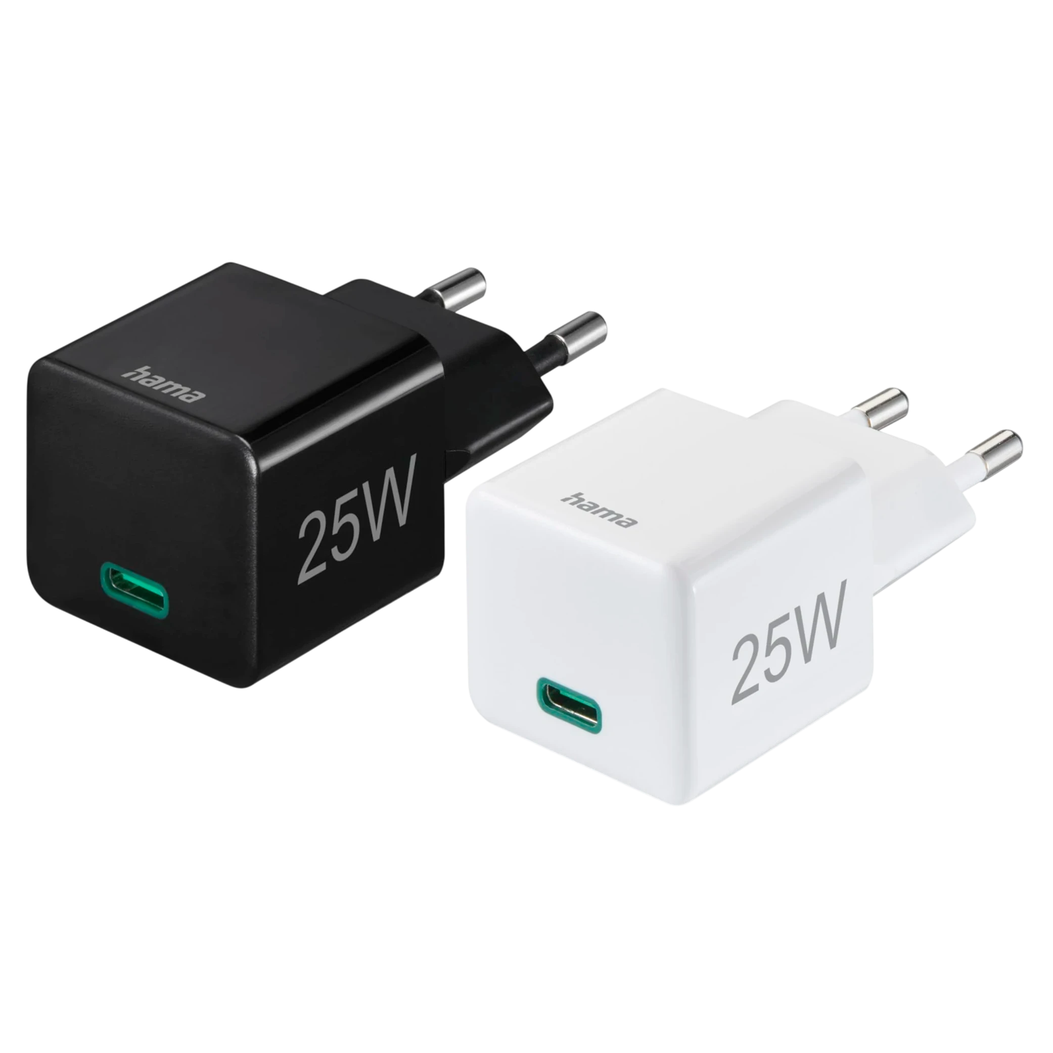 Hama Fast Charger USB-C - PD/Qualcomm - Mini-Charger -25 W - Smart Device Detection - Built‑In Safety System - Multi-Voltage Support