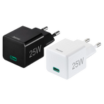 Hama Fast Charger USB-C - PD/Qualcomm - Mini-Charger -25 W - Smart Device Detection - Built‑In Safety System - Multi-Voltage Support