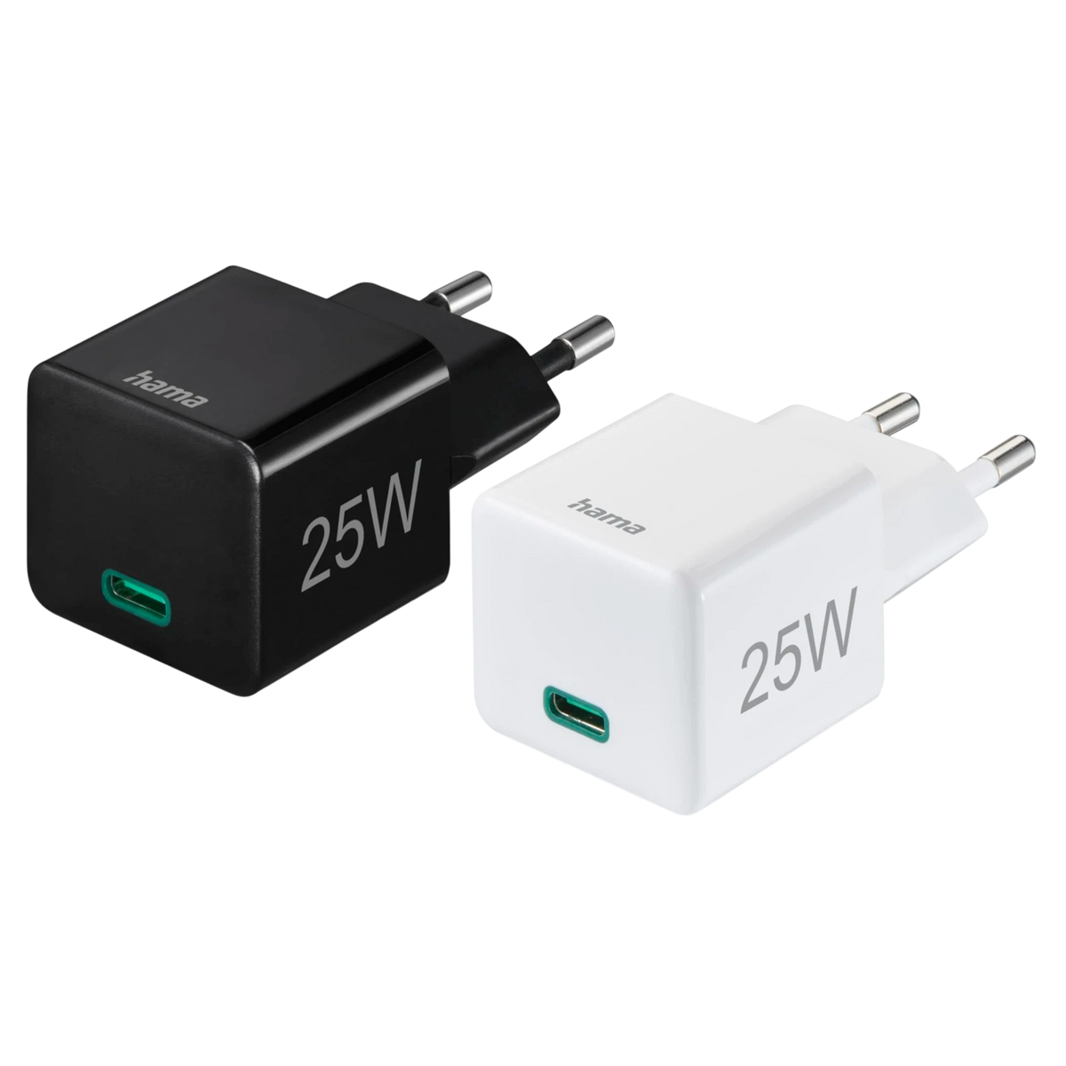 Hama Fast Charger USB-C - PD/Qualcomm - Mini-Charger -25 W - Smart Device Detection - Built‑In Safety System - Multi-Voltage Support
